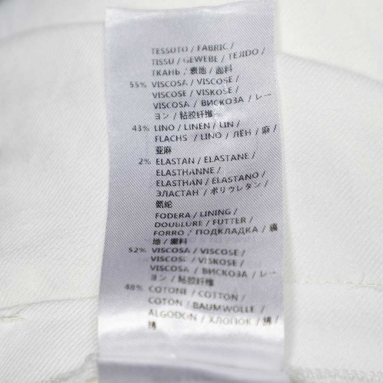 Pre Owned Stella McCartney Off White Linen Long Overcoat L