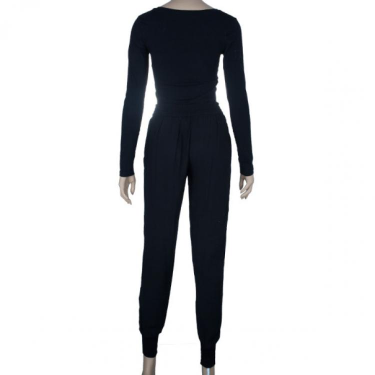 Pre Owned Stella McCartney Black Tapered Casual Trousers S