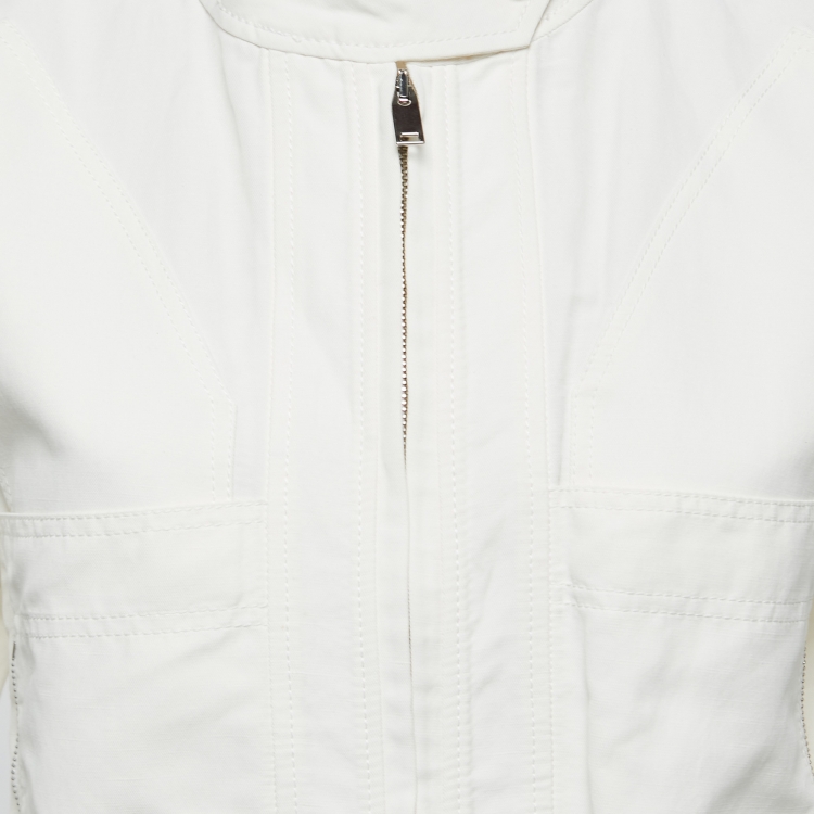 Pre Owned Stella McCartney White Linen-Blend Alessia Jumpsuit S