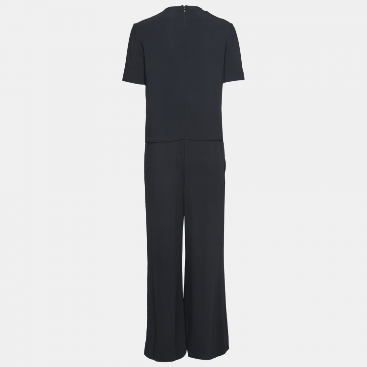 Pre Owned Stella McCartney Black Crepe Chain Fringed Jumpsuit M