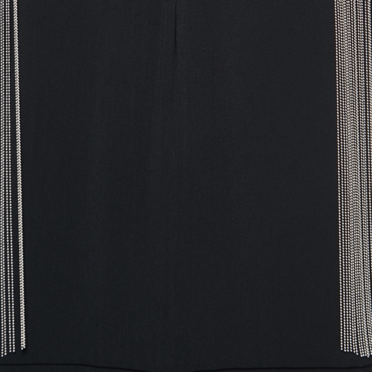 Pre Owned Stella McCartney Black Crepe Chain Fringed Jumpsuit M