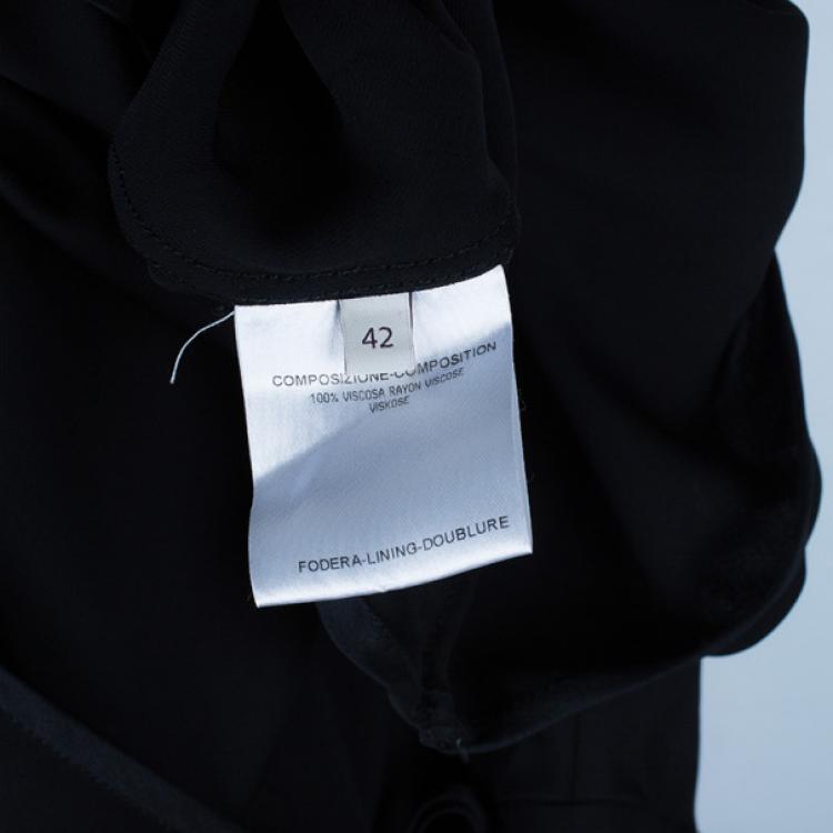 Pre Owned Stella McCartney Black Butterfly Sleeve Dress M