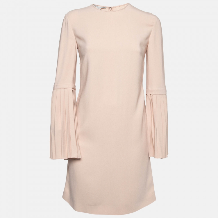 Pre Owned Stella McCartney Pink Crepe Flared Sleeve Short Dress S
