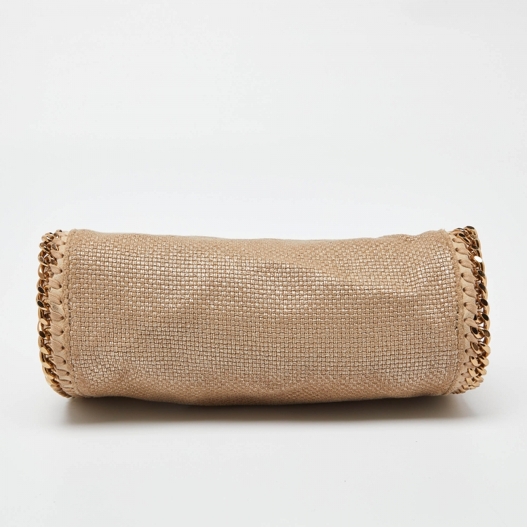 Pre Owned Stella McCartney Beige Woven Canvas Mini Falabella Tote