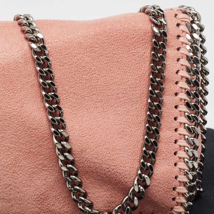 Pre Owned Stella McCartney Pink Faux Leather Falabella Chain Shoulder Bag