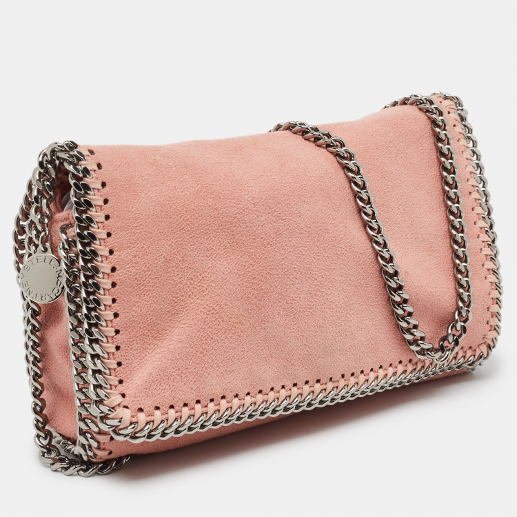Pre Owned Stella McCartney Pink Faux Leather Falabella Chain Shoulder Bag