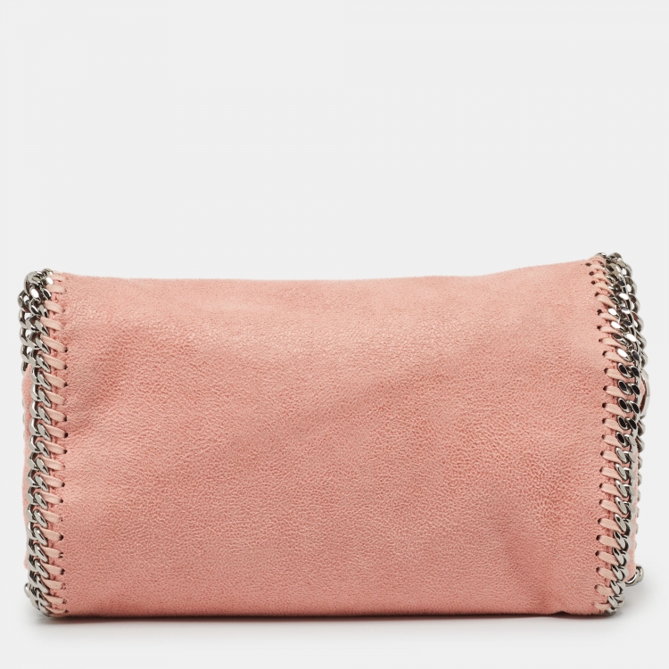 Pre Owned Stella McCartney Pink Faux Leather Falabella Chain Shoulder Bag