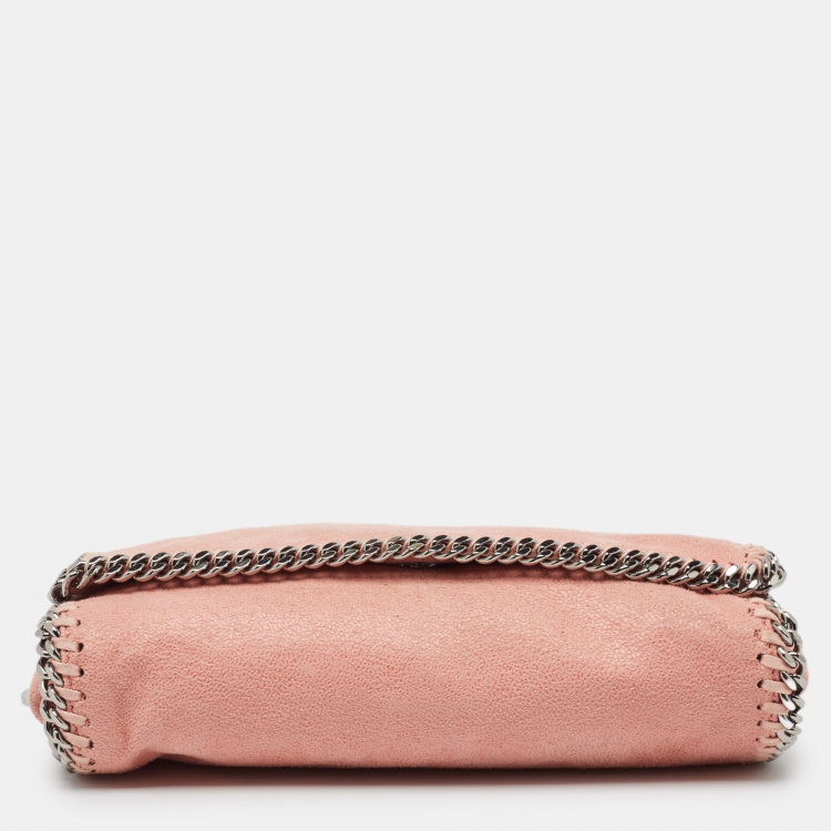 Pre Owned Stella McCartney Pink Faux Leather Falabella Chain Shoulder Bag