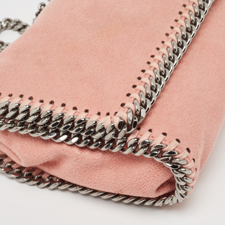 Pre Owned Stella McCartney Pink Faux Leather Falabella Chain Shoulder Bag