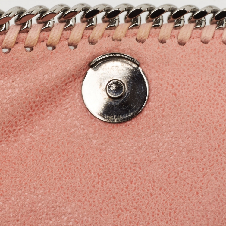 Pre Owned Stella McCartney Pink Faux Leather Falabella Chain Shoulder Bag