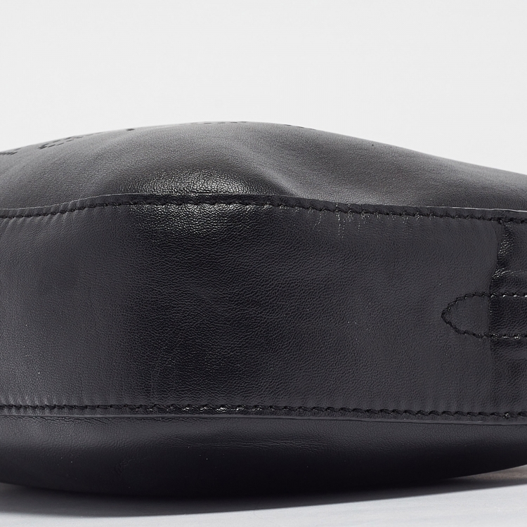 Pre Owned Stella McCartney Black Faux Leather Perforated Logo Mini Camera Bag