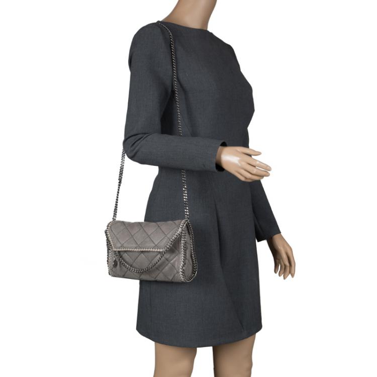 Pre Owned Stella McCartney Grey Faux Leather Falabella Crossbody Bag
