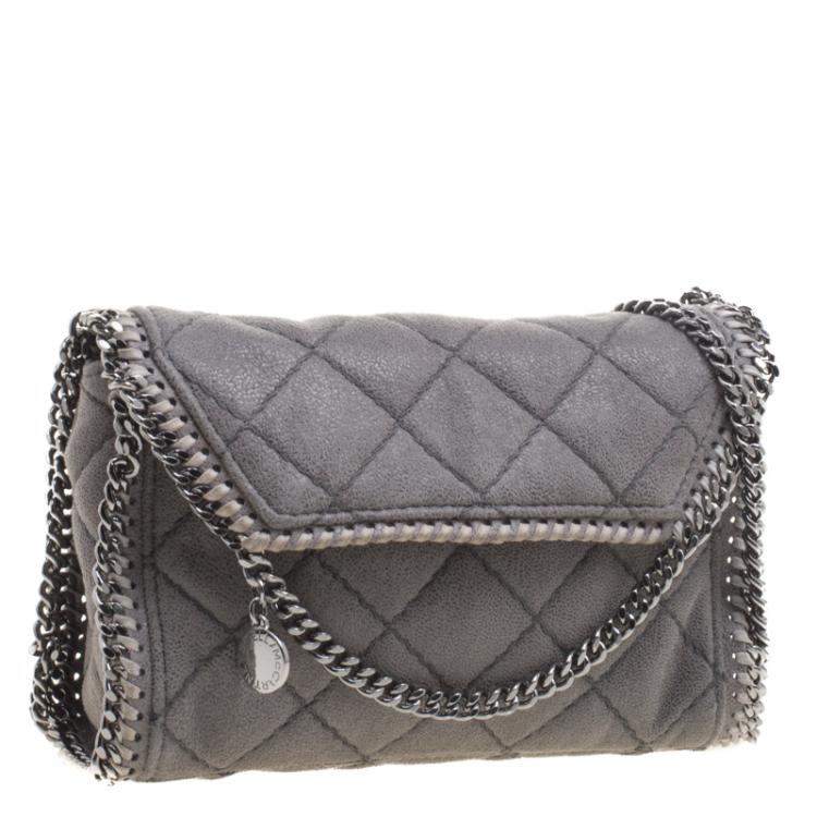 Pre Owned Stella McCartney Grey Faux Leather Falabella Crossbody Bag