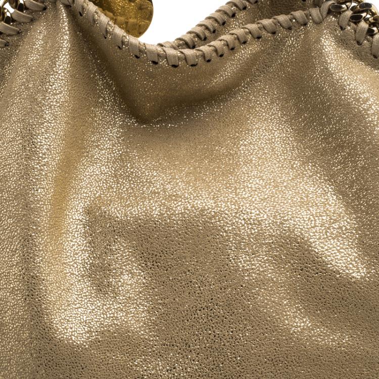Pre Owned Stella McCartney Gold Faux Leather Small Falabella Tote
