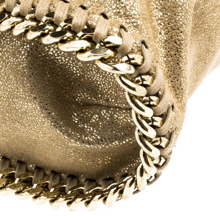 Pre Owned Stella McCartney Gold Faux Leather Small Falabella Tote