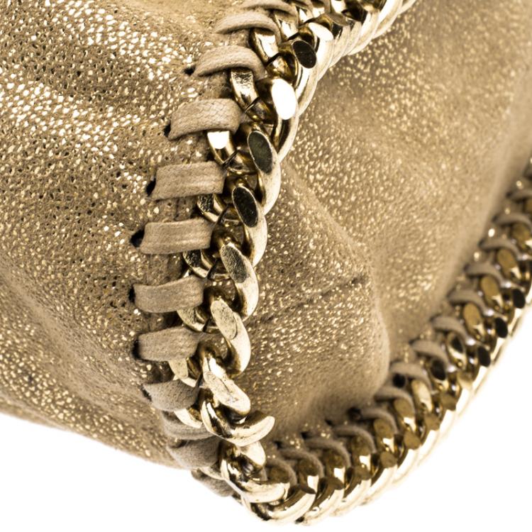Pre Owned Stella McCartney Gold Faux Leather Small Falabella Tote