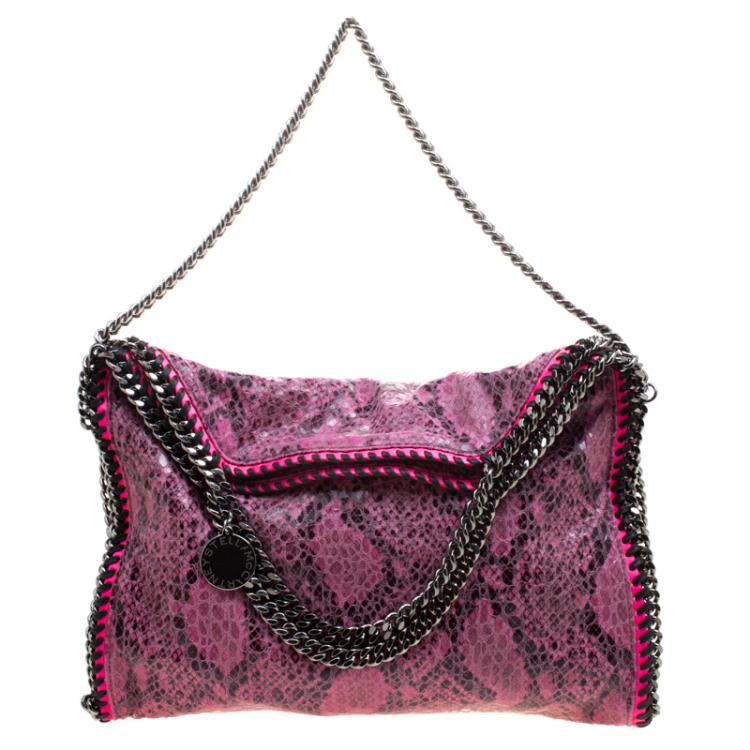 Pre Owned Stella McCartney Pink Faux Python Small Falabella Tote