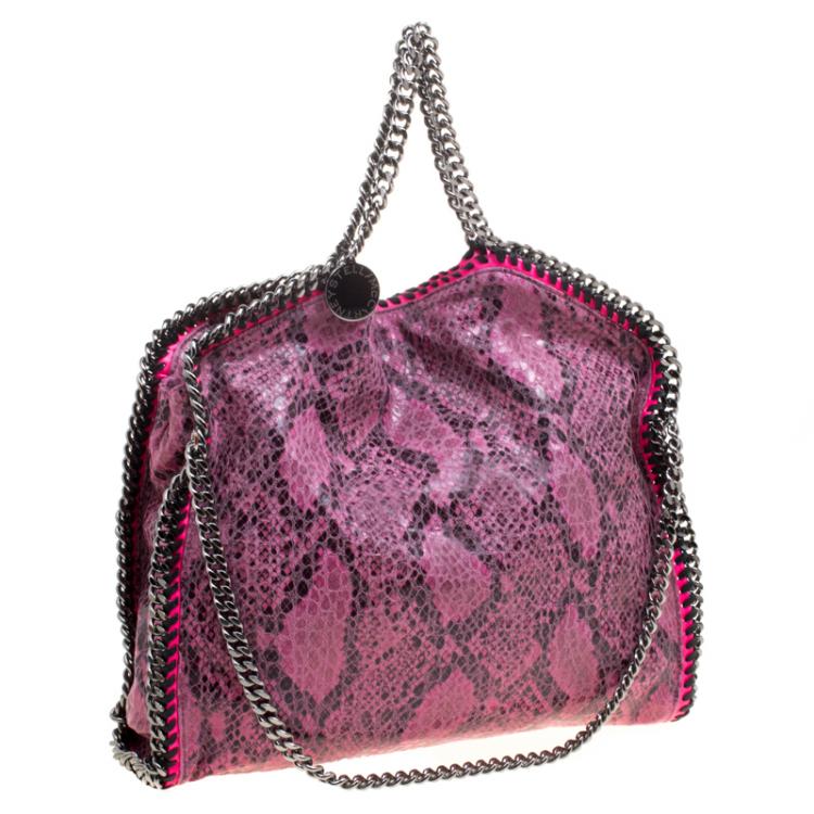 Pre Owned Stella McCartney Pink Faux Python Small Falabella Tote
