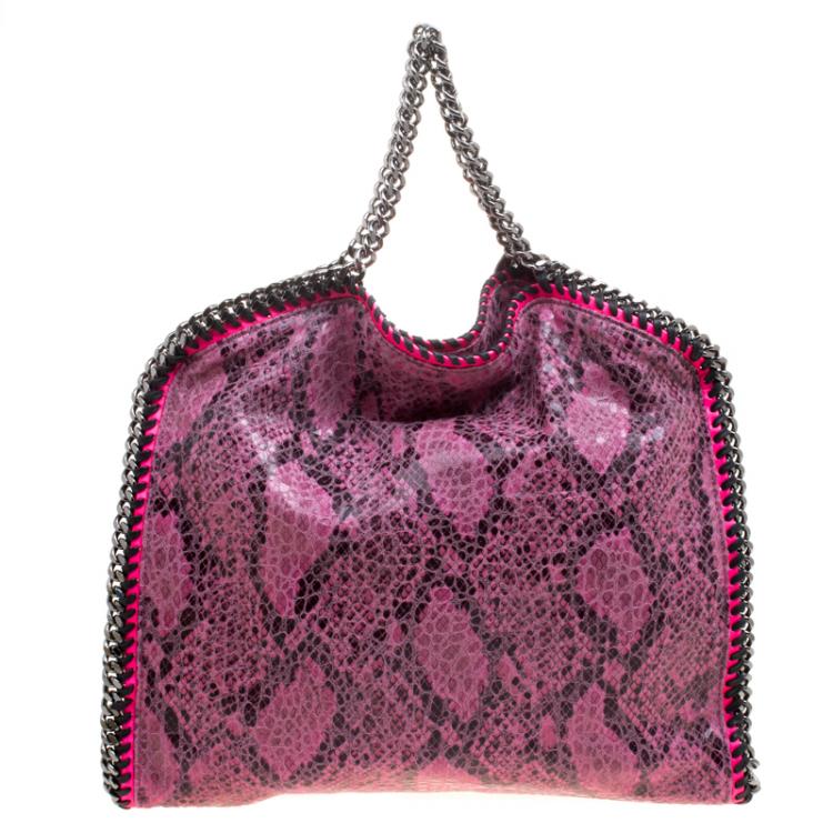 Pre Owned Stella McCartney Pink Faux Python Small Falabella Tote