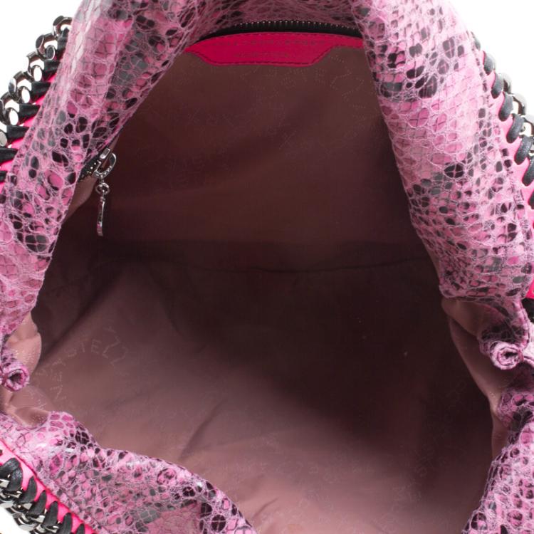 Pre Owned Stella McCartney Pink Faux Python Small Falabella Tote