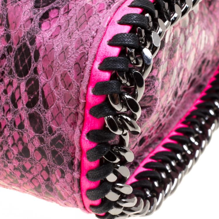 Pre Owned Stella McCartney Pink Faux Python Small Falabella Tote
