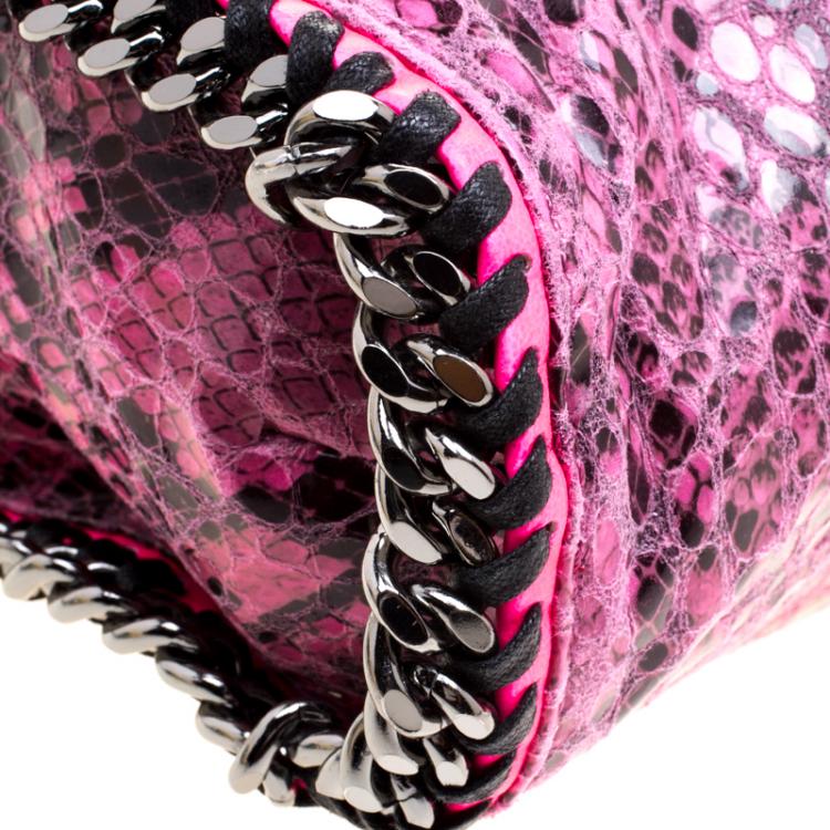 Pre Owned Stella McCartney Pink Faux Python Small Falabella Tote