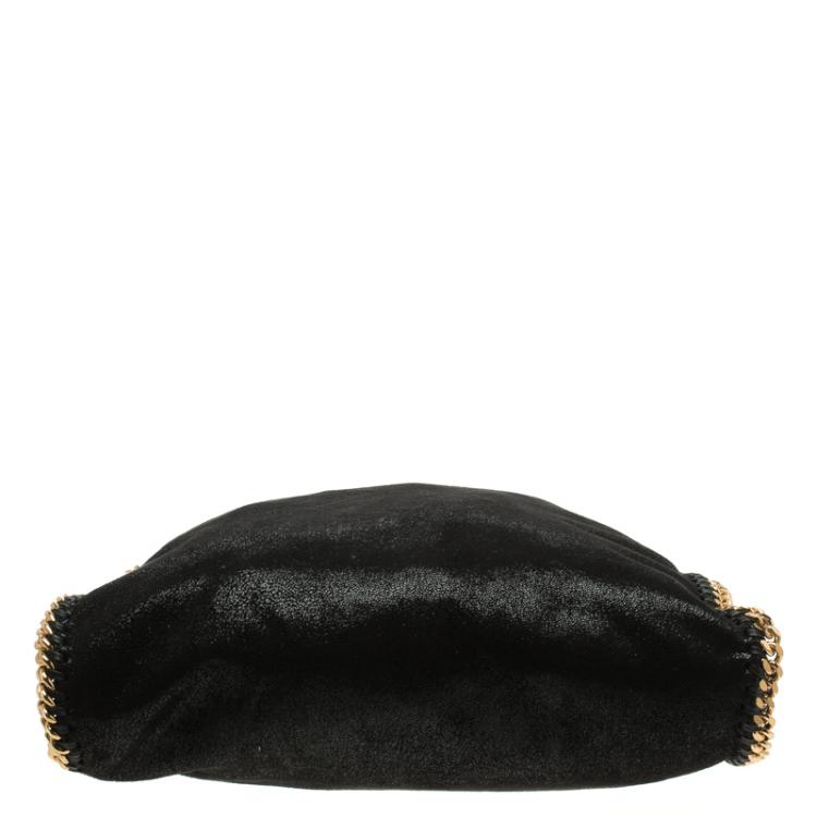 Pre Owned Stella McCartney Black Shaggy Deer Faux Leather Small Falabella Tote