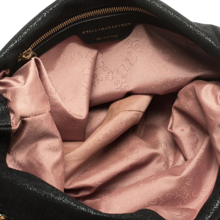 Pre Owned Stella McCartney Black Shaggy Deer Faux Leather Small Falabella Tote