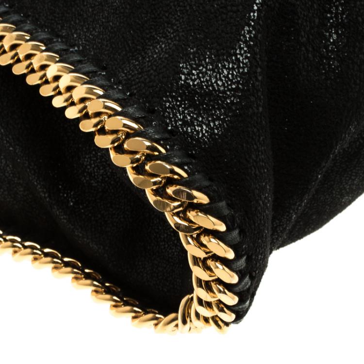 Pre Owned Stella McCartney Black Shaggy Deer Faux Leather Small Falabella Tote
