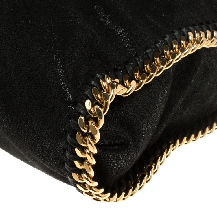 Pre Owned Stella McCartney Black Shaggy Deer Faux Leather Small Falabella Tote