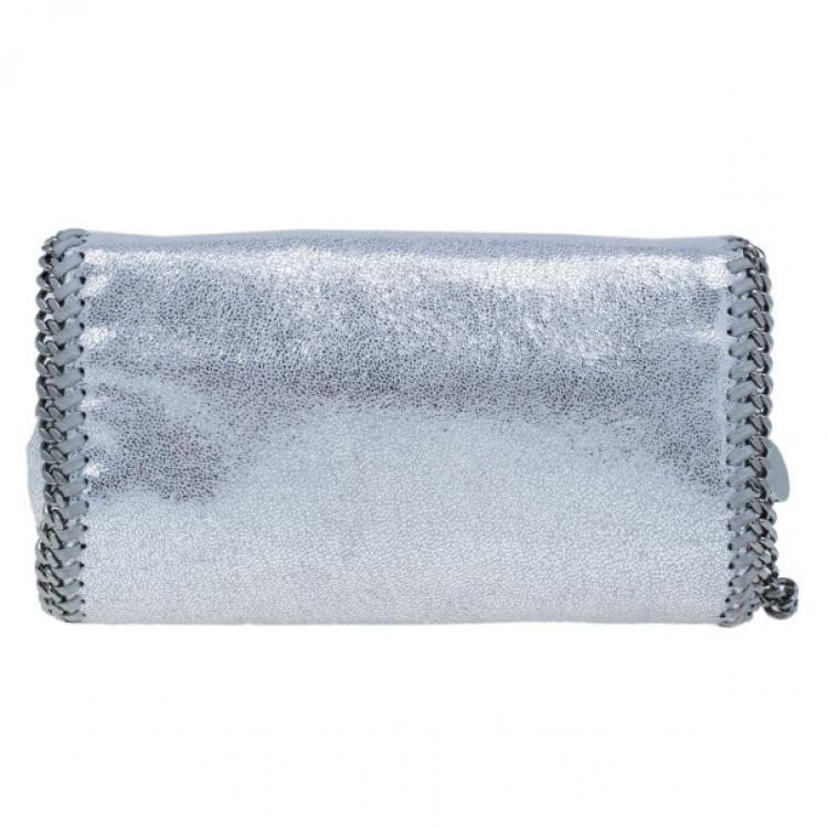 Pre Owned Stella McCartney Silver Faux Leather Falabella Clutch