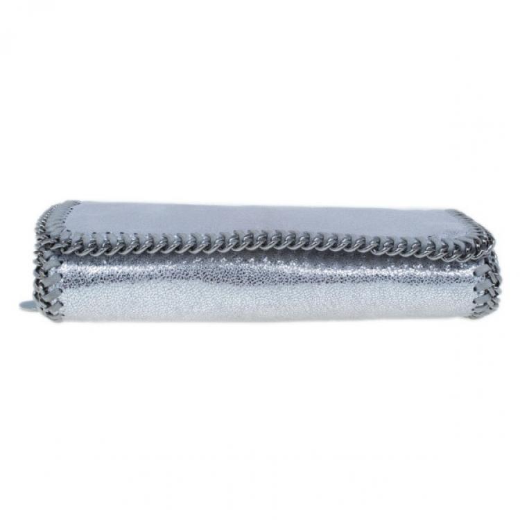 Pre Owned Stella McCartney Silver Faux Leather Falabella Clutch