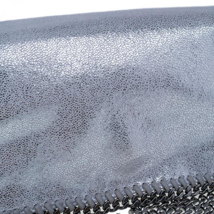Pre Owned Stella McCartney Silver Faux Leather Falabella Clutch