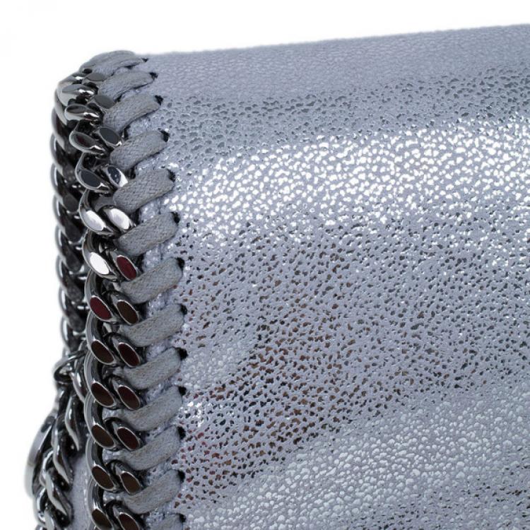 Pre Owned Stella McCartney Silver Faux Leather Falabella Clutch