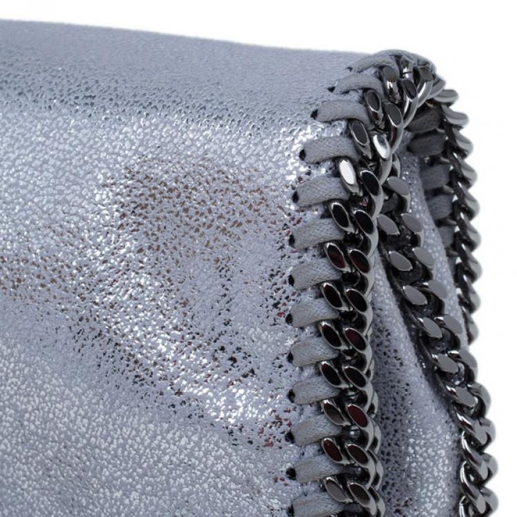 Pre Owned Stella McCartney Silver Faux Leather Falabella Clutch