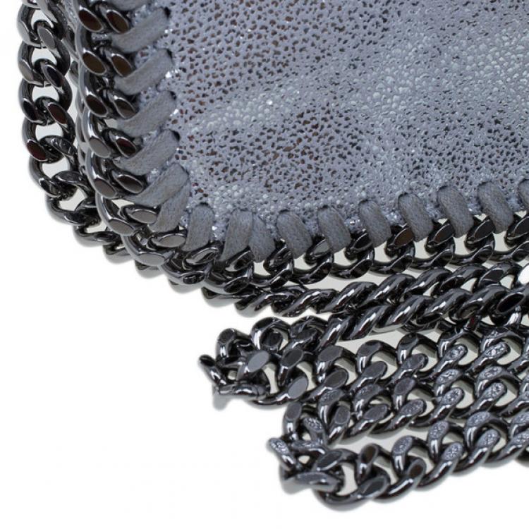 Pre Owned Stella McCartney Silver Faux Leather Falabella Clutch