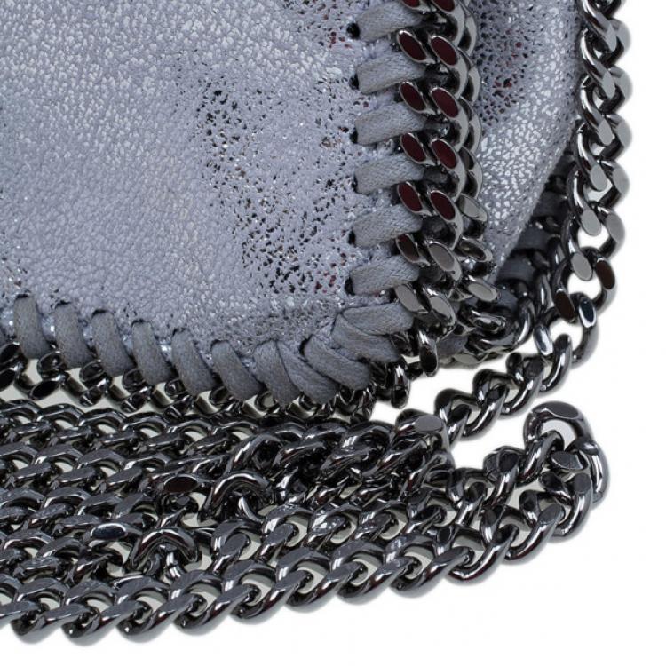 Pre Owned Stella McCartney Silver Faux Leather Falabella Clutch