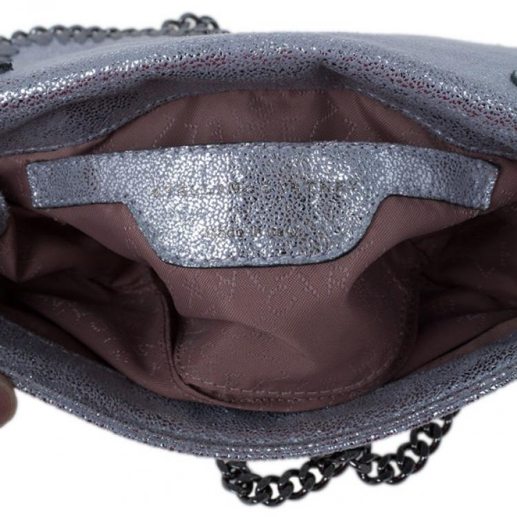 Pre Owned Stella McCartney Silver Faux Leather Falabella Clutch