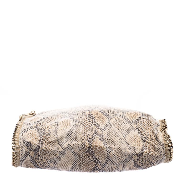مملوكة مسبقًا Stella McCartney Beige Faux Python Small Falabella Tote