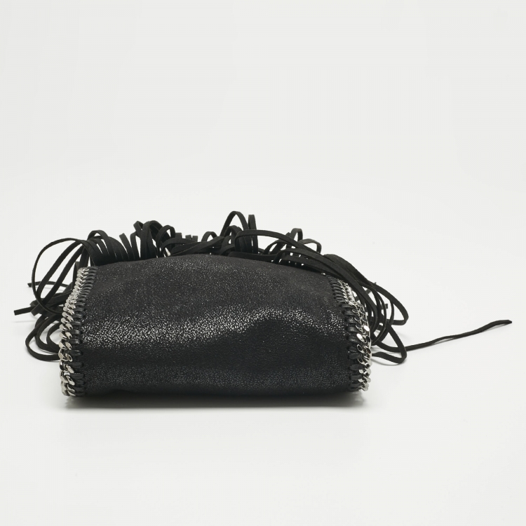 Pre Owned Stella McCartney Black Faux Suede Tiny Falabella Tote