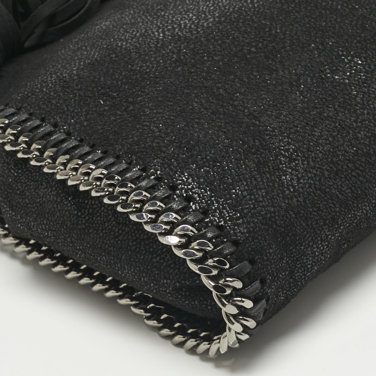 Pre Owned Stella McCartney Black Faux Suede Tiny Falabella Tote