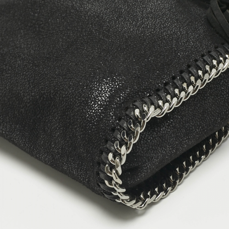 Pre Owned Stella McCartney Black Faux Suede Tiny Falabella Tote