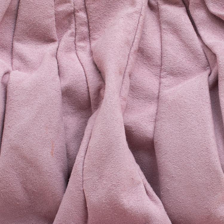 Pre Owned Stella McCartney Pink Faux Suede Pleated Shoulder Bag