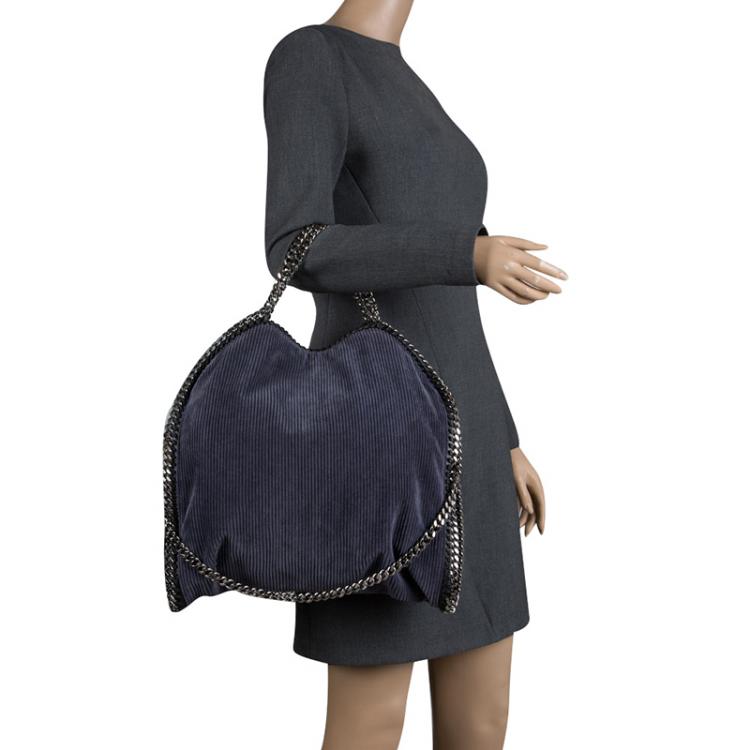 Pre Owned Stella McCartney Blue Corduroy Small Falabella Tote