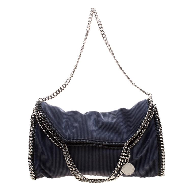Pre Owned Stella McCartney Blue Corduroy Small Falabella Tote