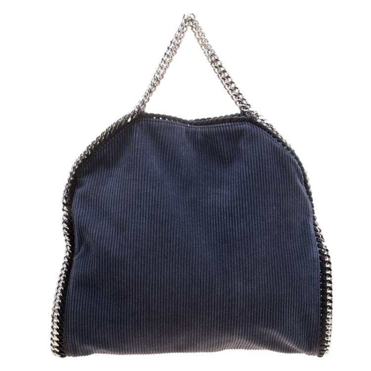 Pre Owned Stella McCartney Blue Corduroy Small Falabella Tote