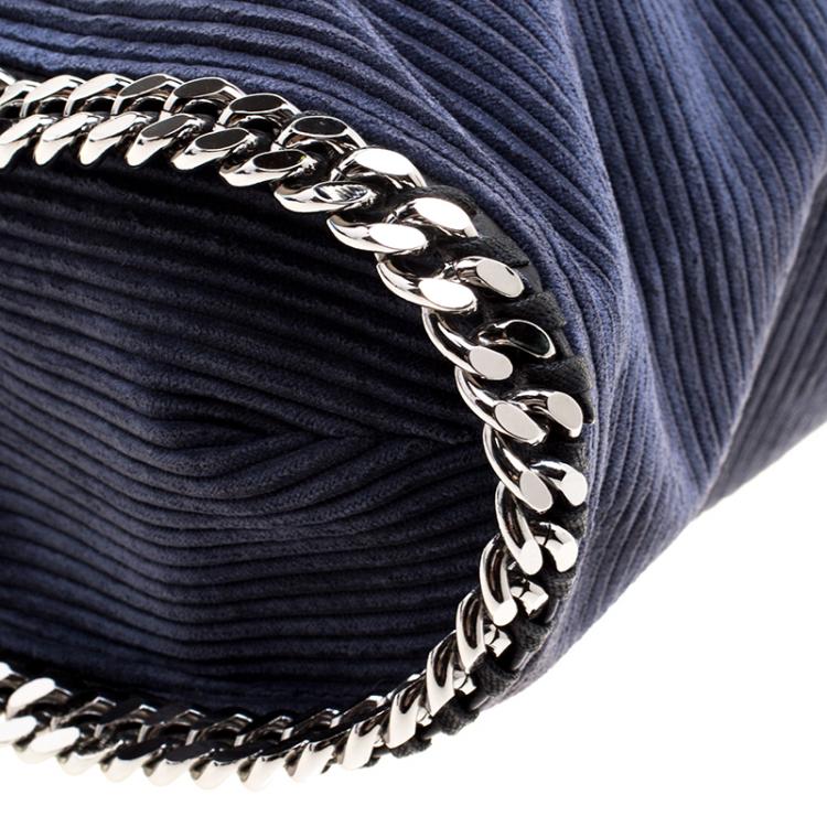 Pre Owned Stella McCartney Blue Corduroy Small Falabella Tote