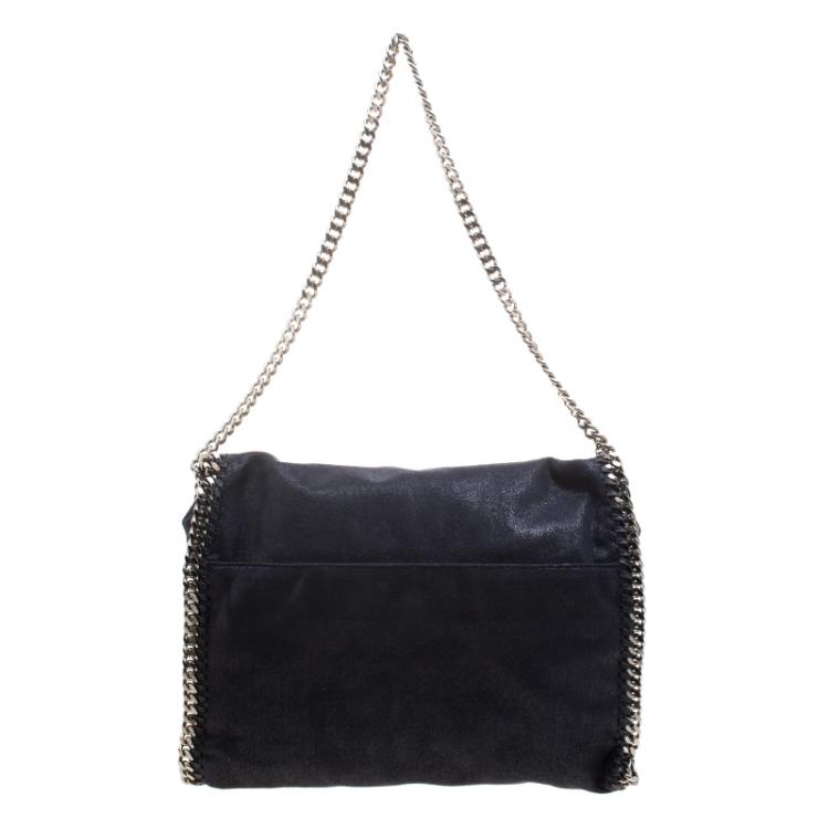 Pre Owned Stella McCartney Dark Blue Faux Leather Flap Shoulder Bag