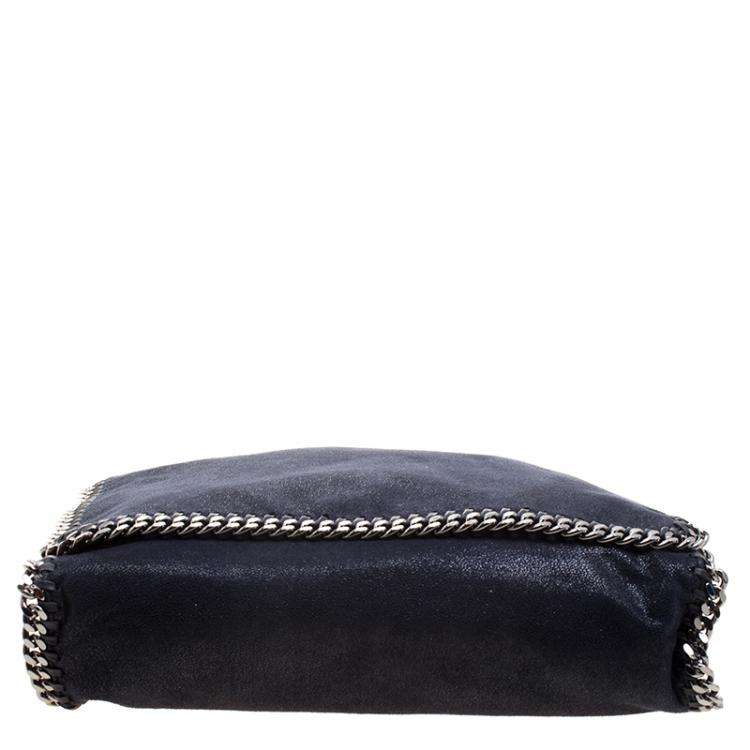 Pre Owned Stella McCartney Dark Blue Faux Leather Flap Shoulder Bag