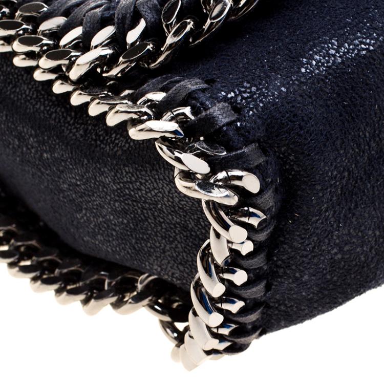 Pre Owned Stella McCartney Dark Blue Faux Leather Flap Shoulder Bag